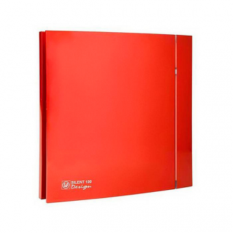 Вентилятор малошумный Silent-100 CRZ DESIGN Red Soler&Palau с индикатором, обратным клапаном и таймером красный Ø100
