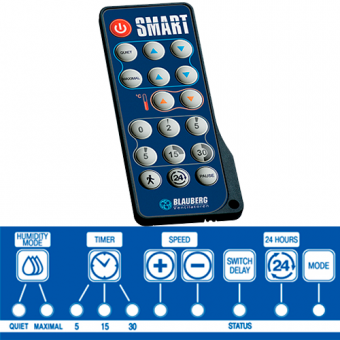 Вентилятор интеллектуальный Smart 100 BLAUBERG осевой бесшумный управление + пульт ДУ Ø100