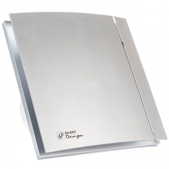 Вентилятор малошумный Silent-200 CZ DESIGN Silver 3C Soler&Palau с индикатором и обратным клапаном и цветными полосками серебро Ø120
