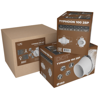 Вентилятор TYPHOON 150 2SP DiCiTi канальный осевой 2х скоростной Ø150